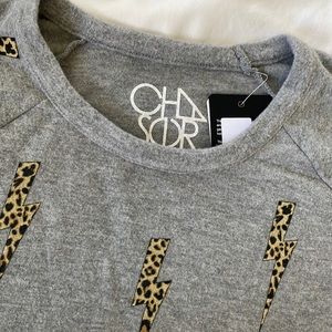 CHASER super soft pajamas. Grey with leopard lightning bolts.